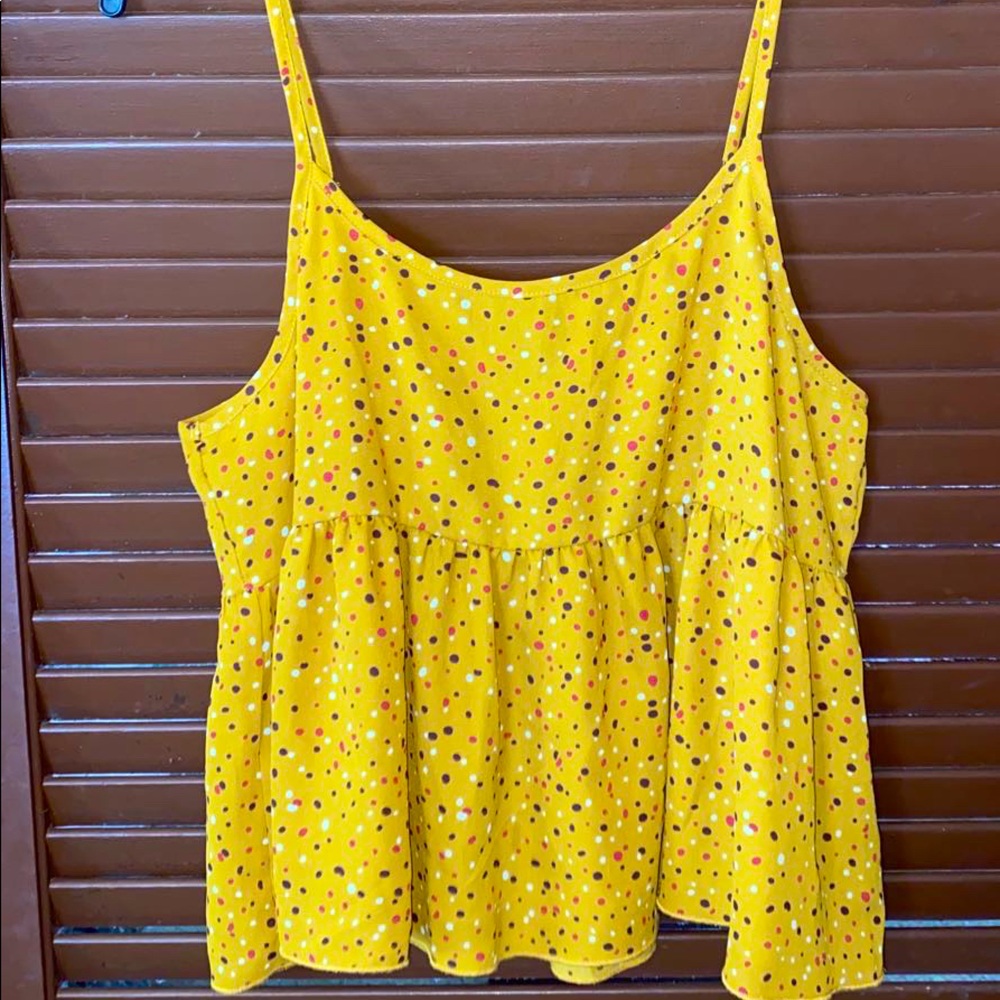 Polkadotted Mustard Blouse